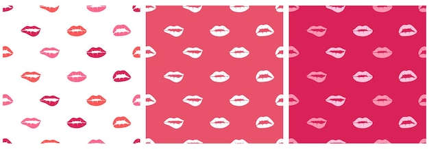 Lovely lips seamless vector pattern Pattern with womans flat lips