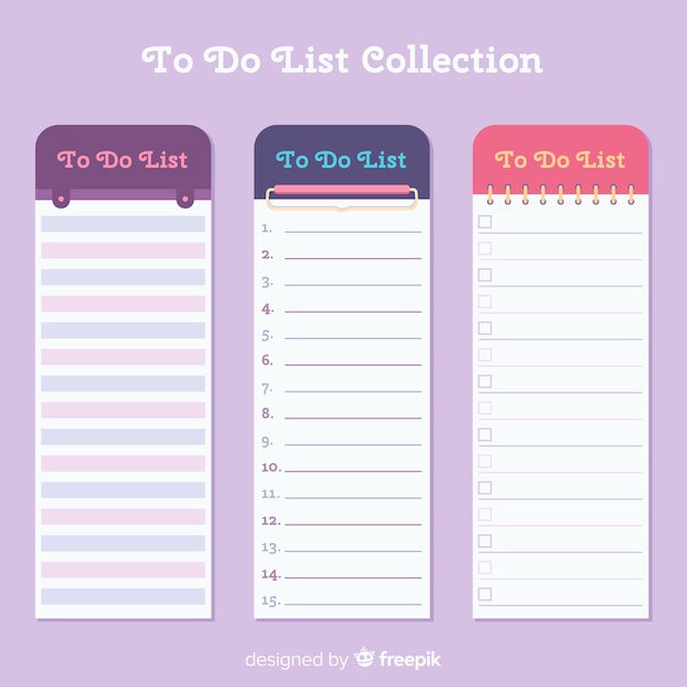 Lovely list to do collection with flat design