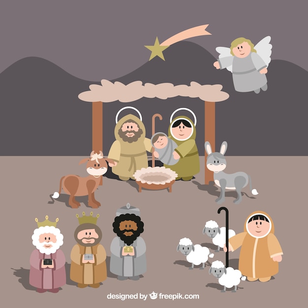 Vector lovely manger scene