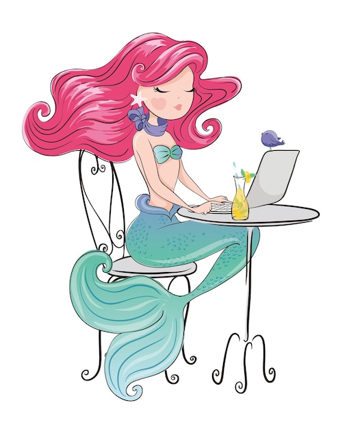 Lovely mermaid vector illustration for children artworks