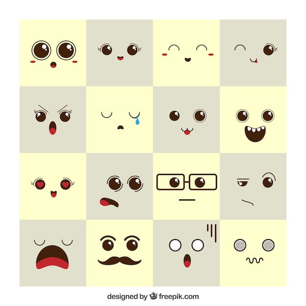 Vector lovely mood expressions