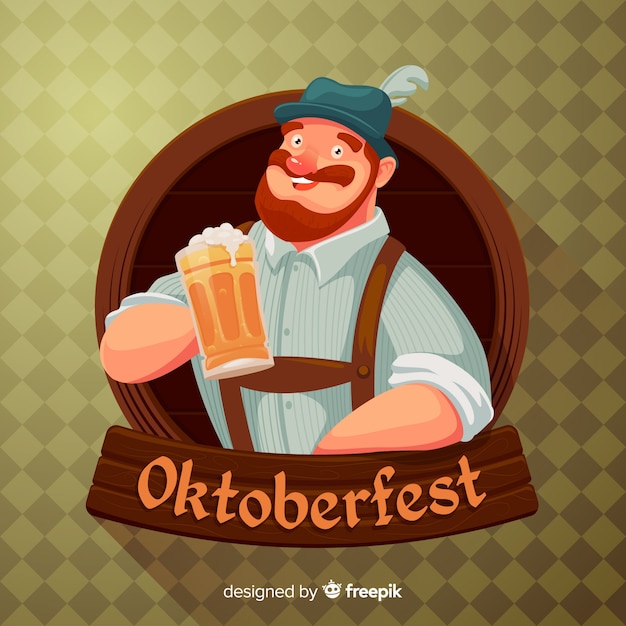 Lovely oktoberfest composition with flat design