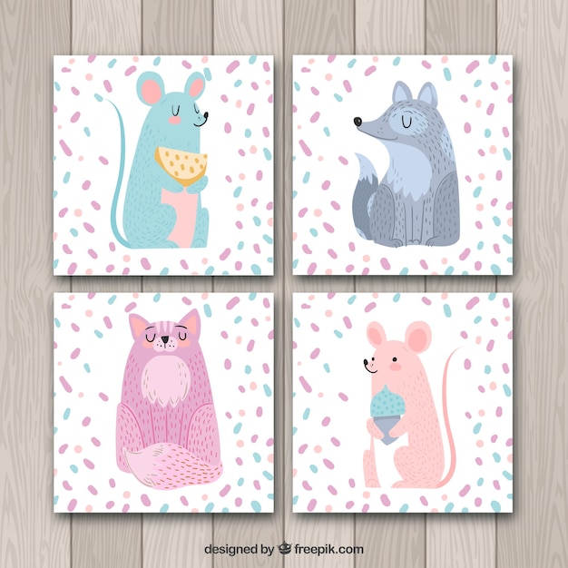 Lovely pack of cards with cute animals