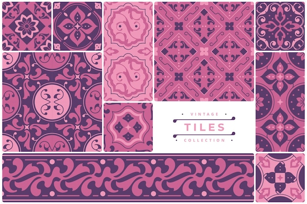 lovely purple tile pattern design collection