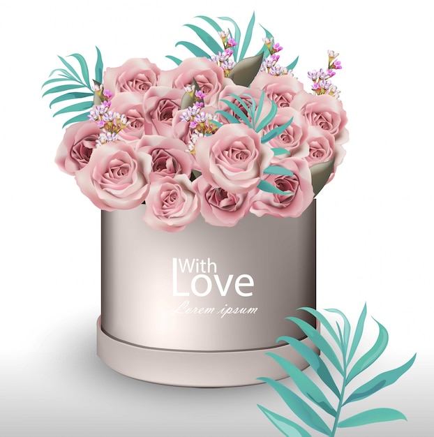 Lovely rose flowers bouquet, floral composition