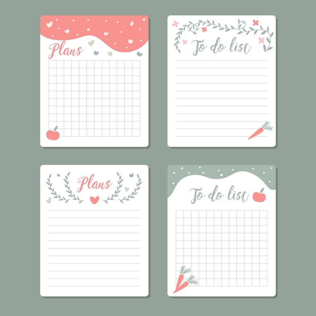 Vector lovely scrapbook notes and cards collection