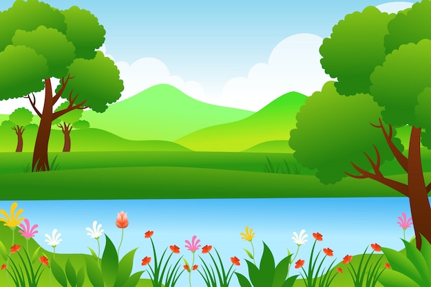 Lovely Spring Illustration Landscape