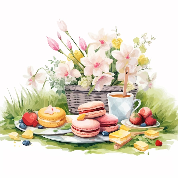 Lovely_Spring_Picnic_Scene_with_Croissant_Flower