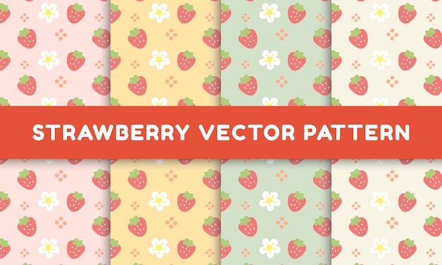 Lovely Strawberry And Flower Pattern Collection