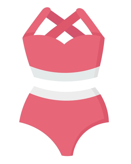 Lovely swimsuit for women. flat doodle clipart. all objects are repainted.