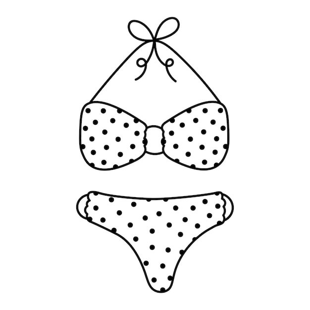 Lovely swimsuit for women Simple doodle clipart All objects are repainted