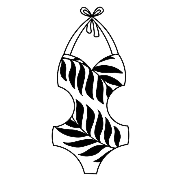 Lovely swimsuit for women simple doodle clipart all objects are repainted