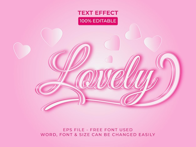 Lovely text effect style  Editable text effect