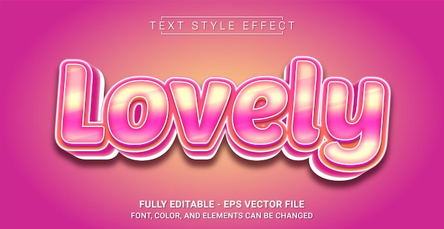 Lovely text style effect. graphic design element.