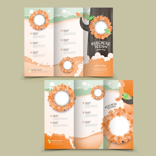 Vector lovely trifold brochure design