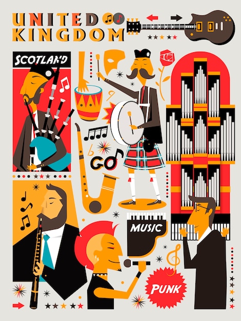 lovely united kingdom music night poster design