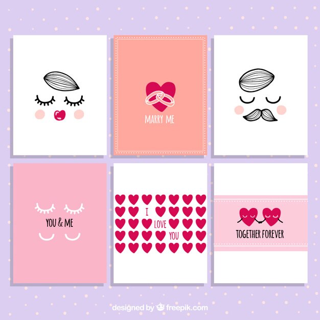 Lovely valentine card day collection
