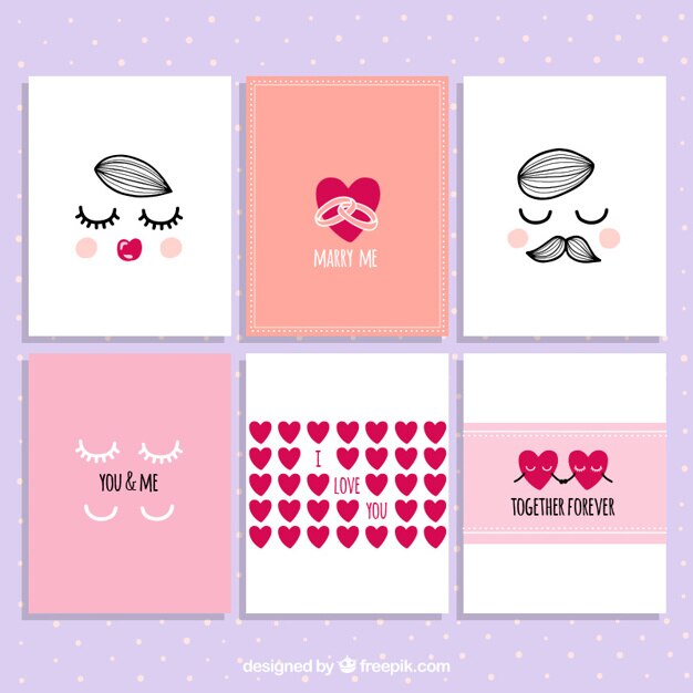 Vector lovely valentine day card collection