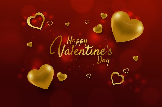 Lovely valentine's day background with golden elements
