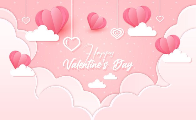 Lovely valentine's day wallpaper in paper style