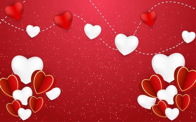 Lovely valentines day background with hearts