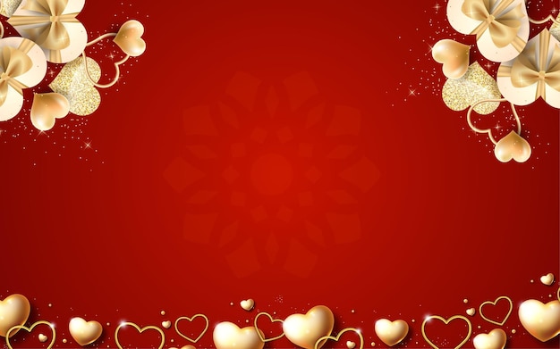 Lovely valentines day background with hearts