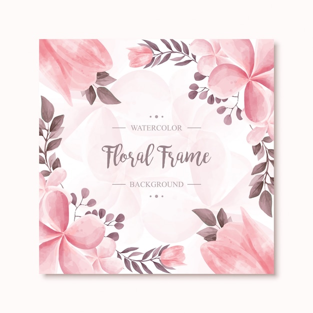 Lovely watercolor floral flowers frame background