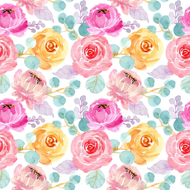 Lovely watercolor floral seamless pattern