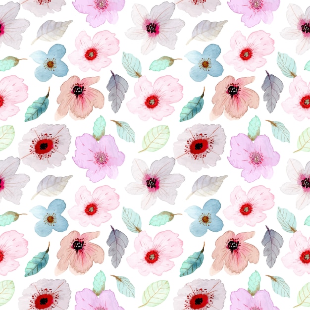 사랑스러운 수채화 꽃 원활한 패턴