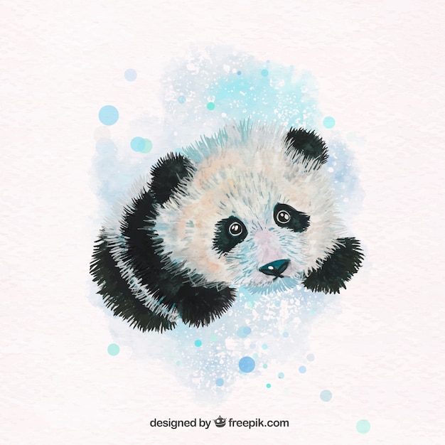 Vector lovely watercolor panda