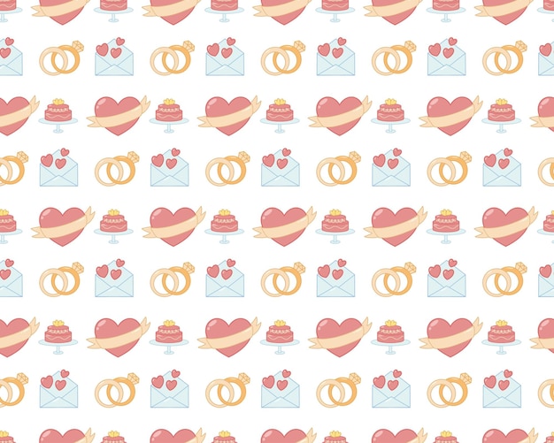 Lovely Wedding Pink Seamless Pattern