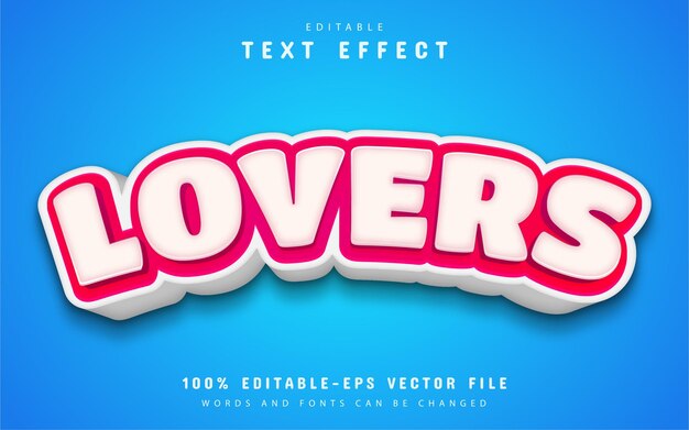 Lover cartoon text effect editable