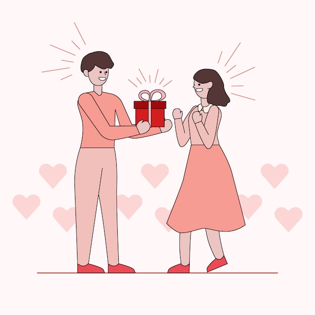 Carattere delle coppie dell'amante. illustrazione grafica di san valentino.