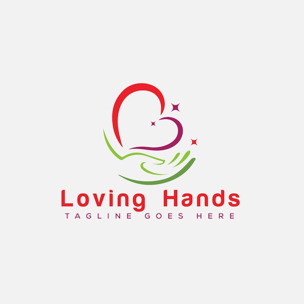 ベクトル 愛情のある手のロゴ デザイン テンプレート ベクトル グラフィック ブランド要素