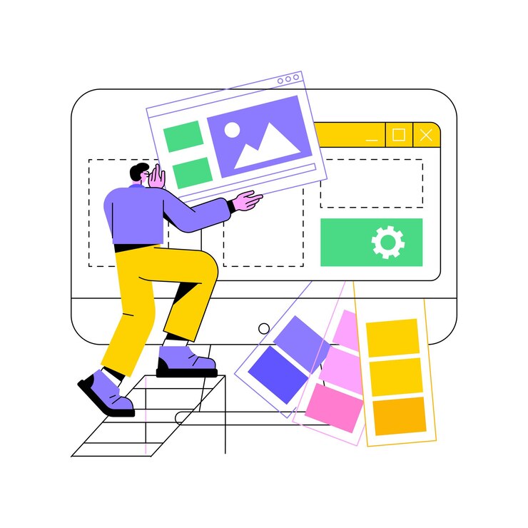 Vector low code development abstract concept vector illustration