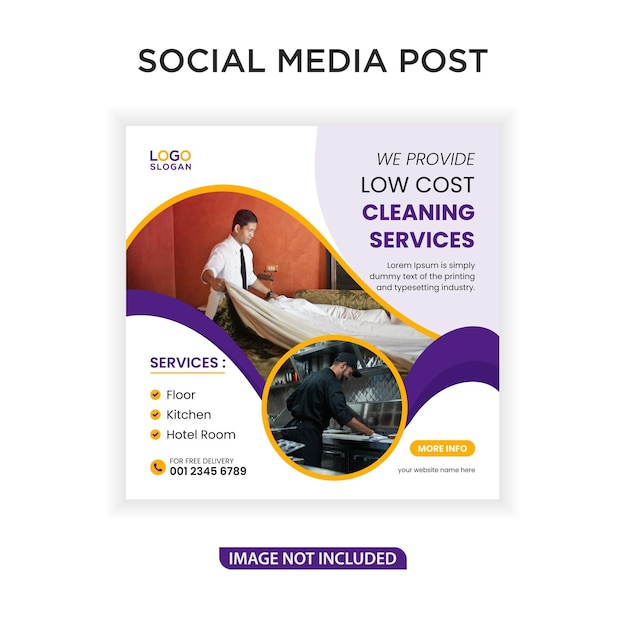 Low cost cleaning services banner post