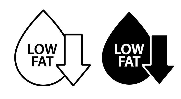 Low fat icon Trans fats free symbol