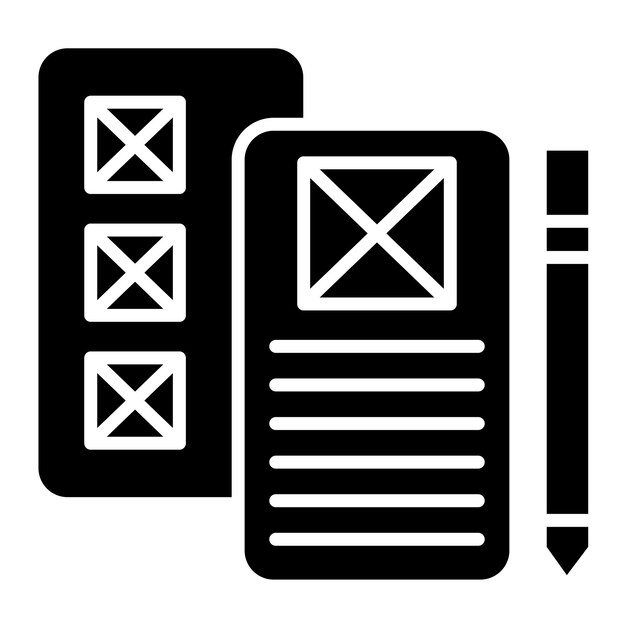 Иллюстрация с низкой точностью Wireframe Glyph Solid Black