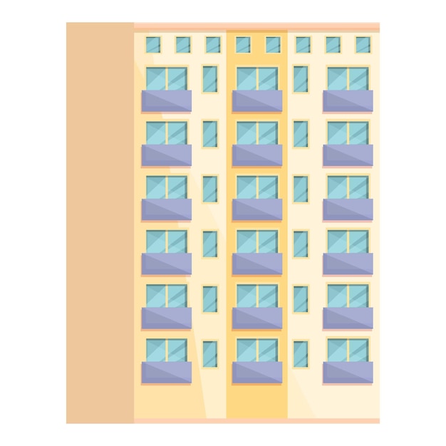 Low multistory icon cartoon vector Building office Residential house