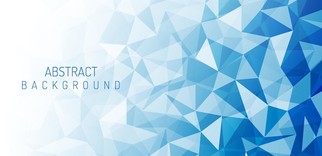 low poly abstract banner with blue effect