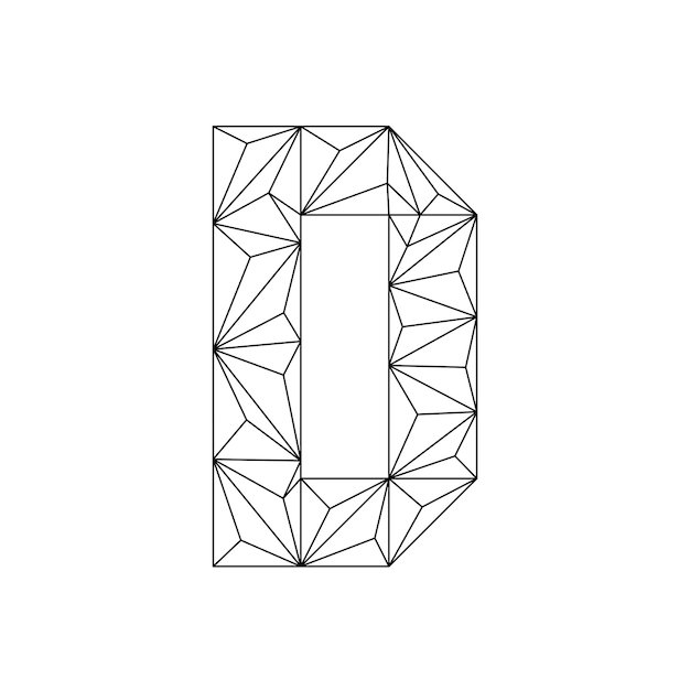 Vettore carattere alfabetico low poly vettore di lettere poligonali geometriche di lusso ed elegante