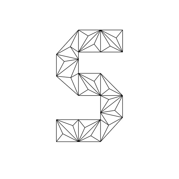 Vettore carattere alfabetico low poly vettore di lettere poligonali geometriche di lusso ed elegante