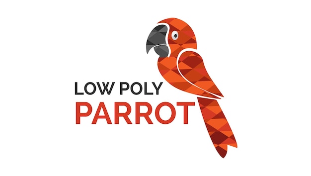 Low poly art geometrical parrot logo design template