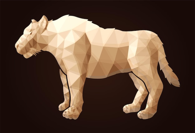 Low poly art con silhouette di gatto selvatico