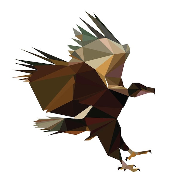 Low poly bird vector design paint