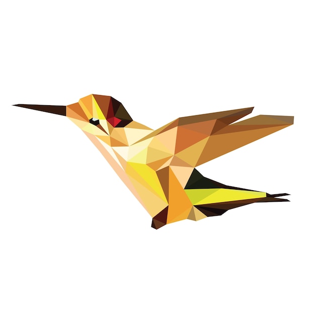 Low poly bird vector design paint