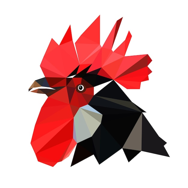 Low poly cock vector design