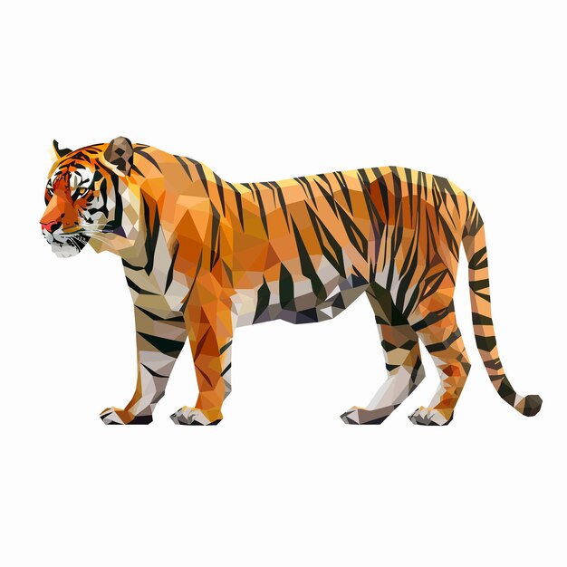 벡터 low_poly_designtiger_vector_illustration