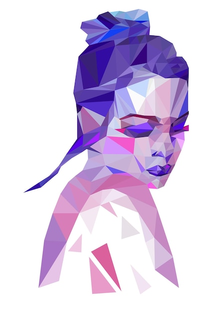 Vector low poly fashion girl beauty salon spa concept