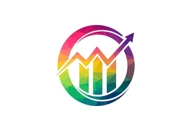 Низкополигональный и финансовый дизайн логотипа с креативной стрелкой Концепция векторного дизайна